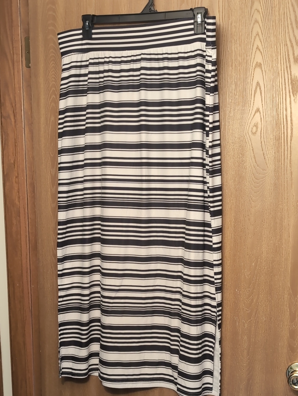 Maurices Black and White Striped Maxi Skirt